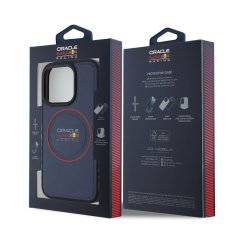 Red Bull Zadní kryt PU Leahter Red Ring MagSafe pro iPhone 15 Pro Max Navy