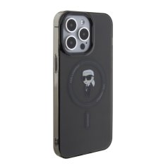 Karl Lagerfeld  IML Ikonik MagSafe Zadní Kryt pro iPhone 15 Pro Max Black