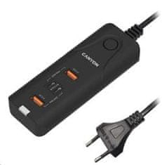 Canyon nabíječka H-10 do sítě 2xUSB-C (PD 20W) + 2x USB-A (QC 3.0 18W), ochrana, 100V-240V, výstup až 40W, 1m, černá