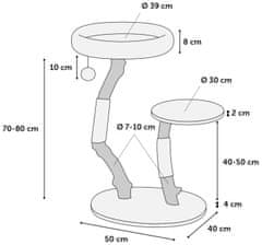 Flamingo Betula 2 Škrabadlo pro kočky Hnědá 86cm