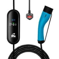 Akyga Napájecí kabel pro elektromobily BS 1363 UK / Type2 LCD 1-fázový 13A 3kW, 5m