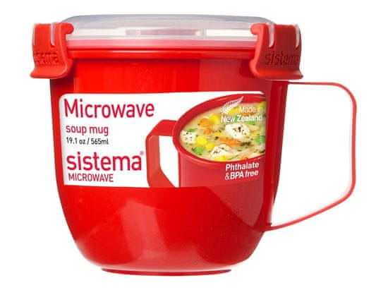 Sistema Sistema Microwave Hrnek na polévku 565 ml, červená