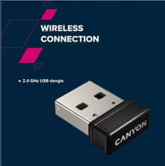 CANYON HSET-W5 bezdrátový SET CS klávesnice + optická myš, 2,4 Ghz, 105 kláves, bílý