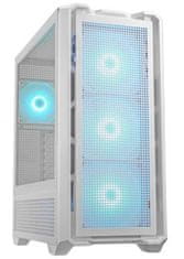 COUGAR PC skříň MX600 White Mid Tower Mesh Front Panel 3 x 140mm + 1 x 120mm Fans TG Left Panel