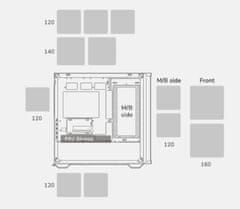 COUGAR PC skříň MX600 White Mini Tower Mesh Front Panel 2 x 160mm + 1 x 120mm Fans TG Left Panel