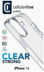 CellularLine Zadní čirý kryt s ochranným rámečkem Clear Duo pro Apple iPhone 16