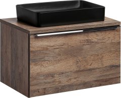 COMAD Závěsná skříňka Santa Fe s deskou a umyvadlem 80 cm dub santa fe vintage