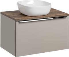 COMAD Závěsná skříňka Santa Fe s deskou a umyvadlem 80 cm taupe/dub santa fe vintage