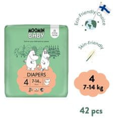 Moomin Baby eko pleny 4 Maxi 7–14 kg, 42 ks