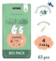 Moomin Baby eko pleny 4 Maxi 7-14 kg, 63 ks