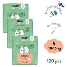 Moomin Baby měsíční balení eko plen 5 Maxi 10–16 kg, 120 ks