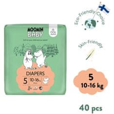 Moomin Baby eko pleny 5 Maxi 10–16 kg, 40 ks