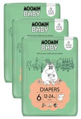 Moomin Baby měsíční balení eko plen 6 Maxi 12–24 kg, 102 ks