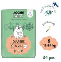 Moomin Baby eko pleny 6 Maxi 12–24 kg, 34 ks