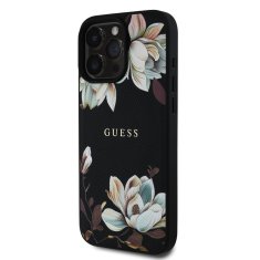 Guess Zadní kryt PU Grained Magnolia MagSafe pro iPhone 16 Pro Black