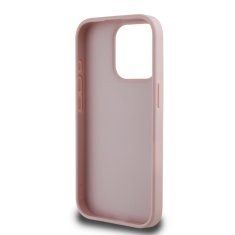 Guess Zadní kryt PU Grained 4G Metal Logo pro iPhone 15 Pro Max Pink