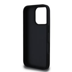 Guess Zadní kryt PU Grained 4G Metal Logo pro iPhone 16 Pro Black