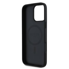 Guess Zadní kryt PU Grained Magnolia MagSafe pro iPhone 16 Pro Black