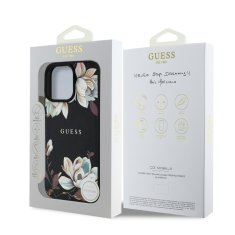 Guess Zadní kryt PU Grained Magnolia MagSafe pro iPhone 16 Pro Black