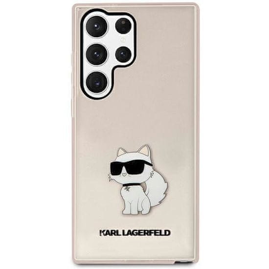 Karl Lagerfeld KLHCS23LHNCHTCP hard silikonové pouzdro Samsung Galaxy S23 ULTRA 5G pink Ikonik Choupette