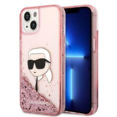 Karl Lagerfeld KLHCP14SLNKHCP hard silikonové pouzdro iPhone 14 6.1" pink Glitter Karl Head