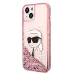 Karl Lagerfeld KLHCP14SLNKHCP hard silikonové pouzdro iPhone 14 6.1" pink Glitter Karl Head