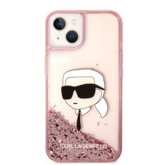 Karl Lagerfeld KLHCP14SLNKHCP hard silikonové pouzdro iPhone 14 6.1" pink Glitter Karl Head