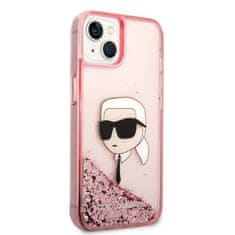 Karl Lagerfeld KLHCP14SLNKHCP hard silikonové pouzdro iPhone 14 6.1" pink Glitter Karl Head