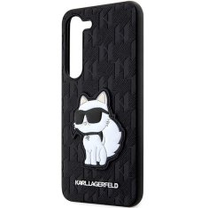 Karl Lagerfeld KLHCS23MSAKLHCPK hard silikonové pouzdro Samsung Galaxy S23 PLUS 5G black Saffiano Monogram Choupette