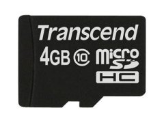 Transcend 4GB microSDHC (Class 10) paměťová karta (bez adaptéru)