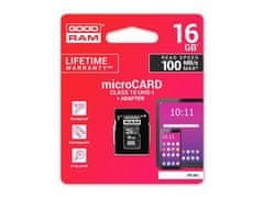 GoodRam memory card Micro SDHC 16GB Class 10 UHS-I + Adapter