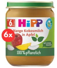 HiPP BIO 100% rostlinné Jablko – Mango –Kokos 6 x 160 g