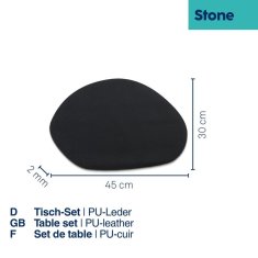 Kela Podtácky Stone PU kůže černá 4 kusy 12,0x10,0x0,2cm