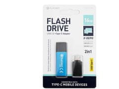 Platinet USB Flash disk PMFEC16BL X-DEPO adapt.USB-C - 16 GB modrá