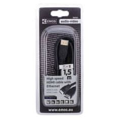 Emos HDMI kabel SB1101 HDMI 2.0 high speed kabel ethernet A vidlice-C vidlice 1,5m