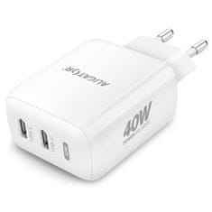 Aligator Nabíječka do sítě Power Delivery 40W, 2xUSB-C - bílá