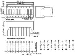 HADEX Bargraf HS2R3Y4PG1B, 10x LED, modrý-zelený-žlutý-červený