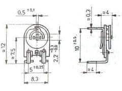 HADEX 15k - TP009, trimr lakosazový ležatý RM10x5mm