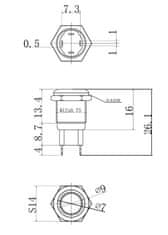 HADEX Vypínač stiskací OFF-ON 12mm 230VAC/3A 1P, bílé prosvět.12-24V