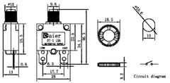 HADEX Nadproudový tepelný jistič ST-1 250VAC/5A nebo 32VDC/5A