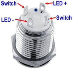 HADEX Tlačítko OFF-(ON) 12mm, 250V/2A, žluté prosvětlení 12V