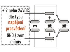 HADEX Vypínač stiskací A16-22ZY, ON-ON 2pól. 250V/3A, zelený prosvětlený