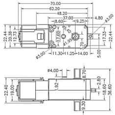 HADEX Motorek 3-6V/0,17A s převodovkou, převod 1/90, dvojitý vývod