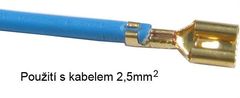 HADEX Faston-zdířka 6,3mm, kabel 1-2,5mm2, prolis