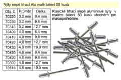 HADEX Nýty trhací slepé Alu 4x19mm-50ks