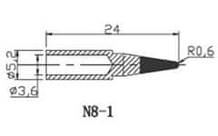 HADEX Hrot N8-1 pro pájecí stanici, špička 0,6mm