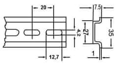 HADEX DIN lišta 35x7,5mmx1m děrovaná