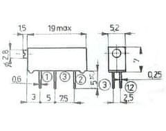 HADEX 150R - WK67912, trimr cermetový 16 otáček, 19x5,2x7mm