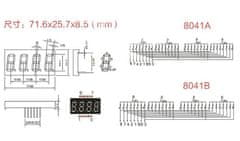 HADEX Displej LED KYX-8401BS, 8.8.8.8. červený, společná anoda, 71,6x25,7mm