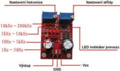 HADEX Generátor obdélníkového signálu 1Hz-200kHz s NE555